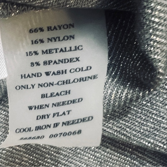 Ann Taylor Chic Holiday Silver Shimmer Metallic One-Shoulder Top - Picture 9 of 10